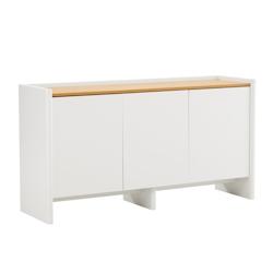 Oviala Business Buffet 3 portes moderne rectangulaire L140 cm vert - vert Bois massif 113883_0