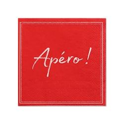 Papstar 20 Serviettes, 3 plis pliage 1/4 25 cm x 25 cm rouge 