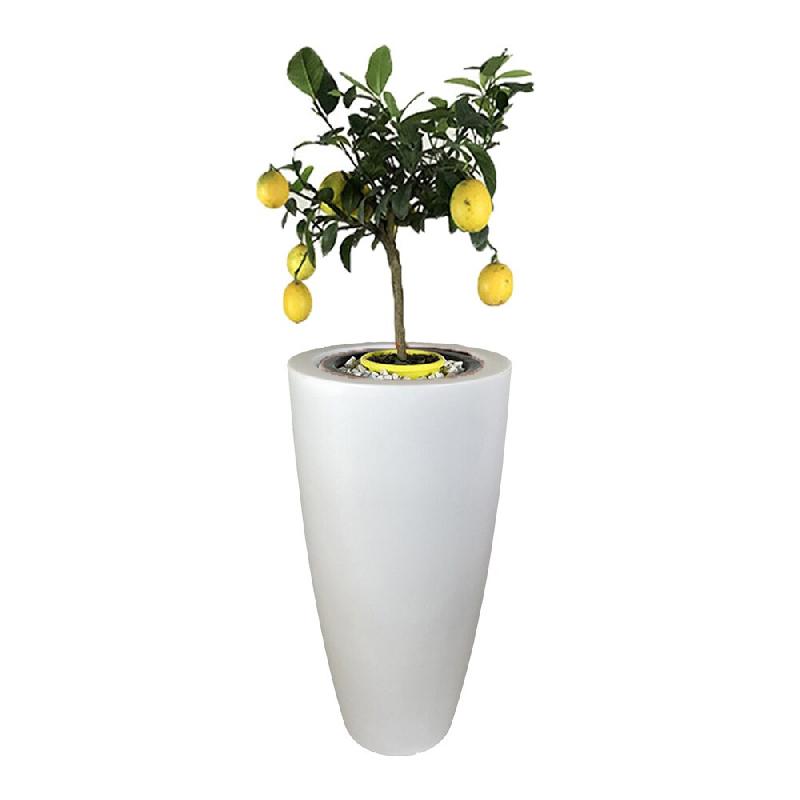 PLAST'UP ROTOMOULAGE Pot de fleurs conique delight 200l - BLANC - blanc 0750122561131_0