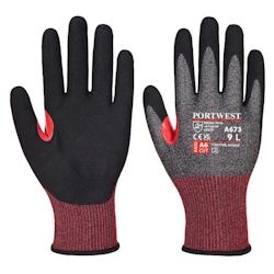 Portwest - Gants anti coupures en mousse de nitrile CT AHR18 noir Noir / Rouge Taille 8 - 5036108362493_0