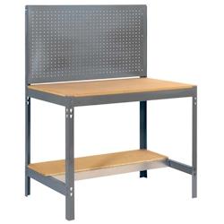 PROREGAL Etabli BUFFALO avec paroi à outils | HxLxP 84x150x61cm | Capacité de charge 600kg | Gris - gris métal PR_RS37-09_0