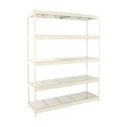 PROREGAL Étagère pour Charges Lourdes METAL BEAST FIVE | HxLxP 200x150x90cm | 600kg par Niveau | Blanc - blanc métal PR_RS18-153_0