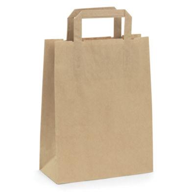 Sac kraft brun à poignées plates RAJA 22 x 28 x 10 cm, lot de 250_0