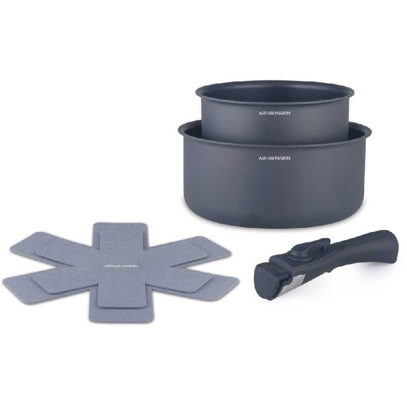 Set 2 casseroles AM2984 aluminium gris Ø16/20 cm Arthur Martin - aluminium ART3508510452984_0