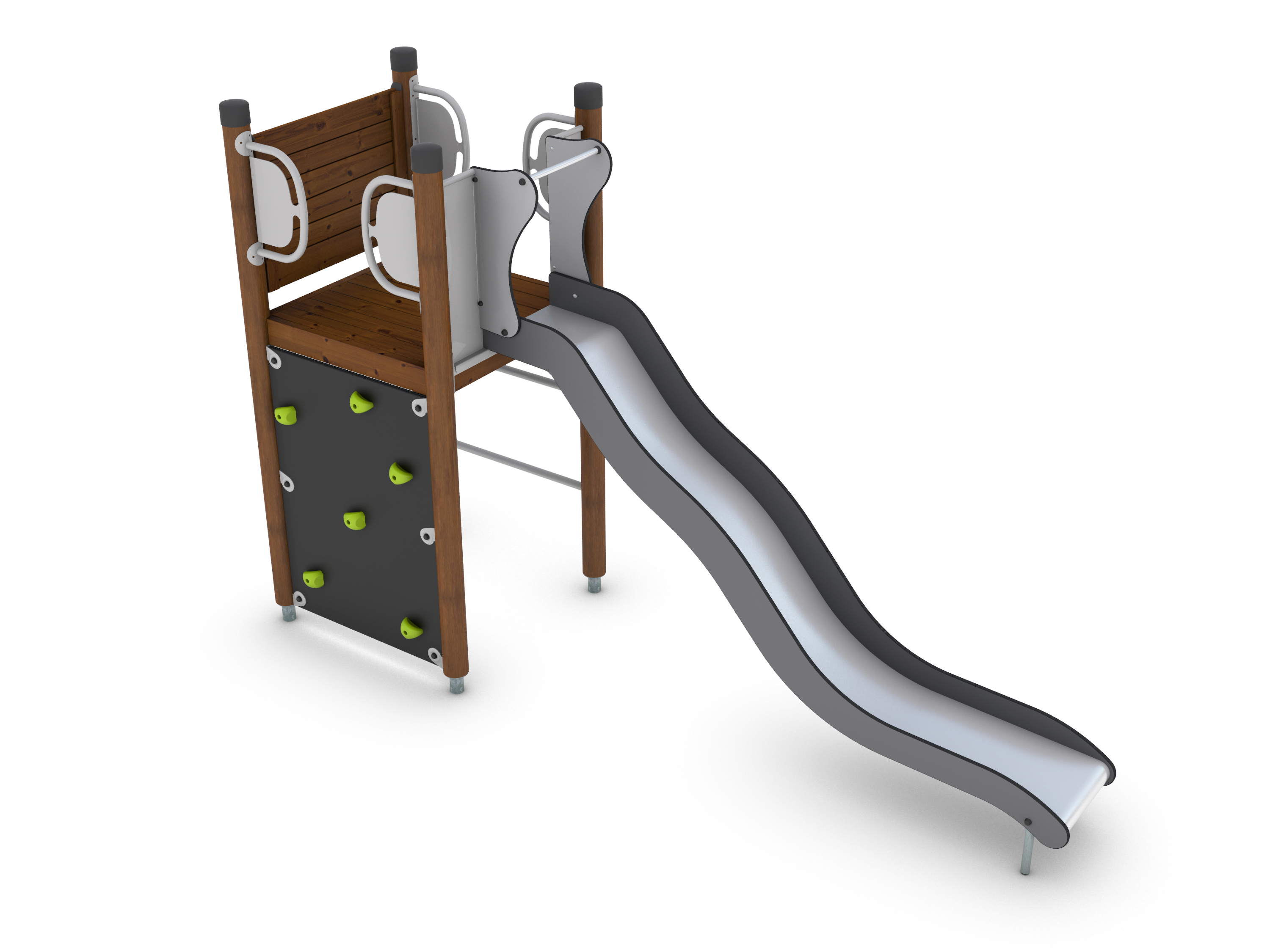 Structure multi-jeux 5 à 12 ans - Uniplay Byrmax - 8061744-2 - Hags - Poteaux bois et panneaux bois_0