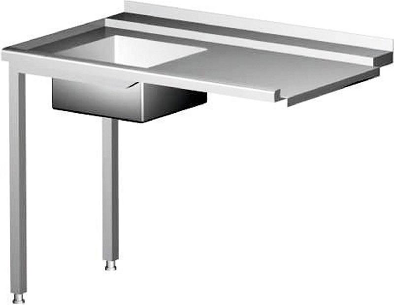 Table de chargement inclinée 1 bac à gauche sans étagère pour lave-vaisselle 1300x750x880 mm - 9310137130_0