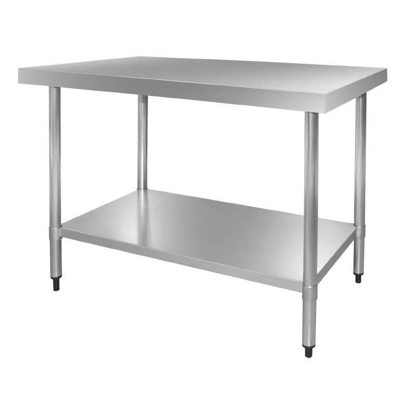 Table en inox avec étagère 90x70 cm_0