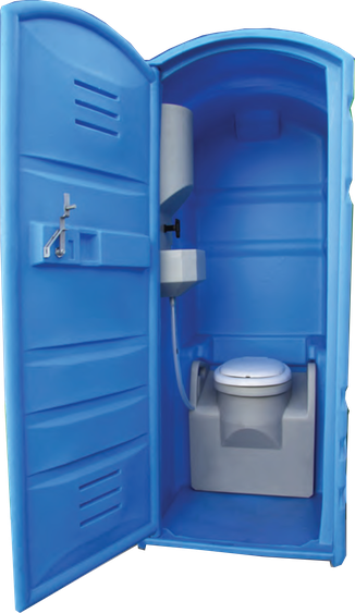 Toilette mobile chimique Sanilib Mini Cab - 99 x 78 x 220 cm, roulante et facile à déplacer_1