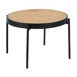 AC ANGEL CERDA Angel Cerdá Table basse ronde en rotin, bois noir et acier noir 2111C Ø66 x 40 - noir Bois manufacturé 8435631024101_0
