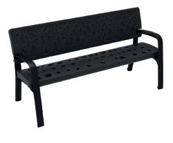 Banc public Lamothe Réf. 7142 - Polyéthylène haute qualité, pieds en fibre de verre, traité UV, sans entretien_0