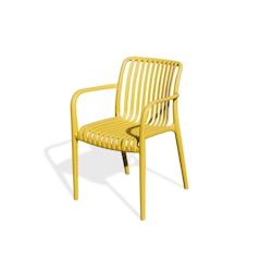 CITY Garden Fauteuil de jardin empilable en polypropylène jaune moutarde - TIAGO - jaune TIAGO-FT-MOUTARDE_0