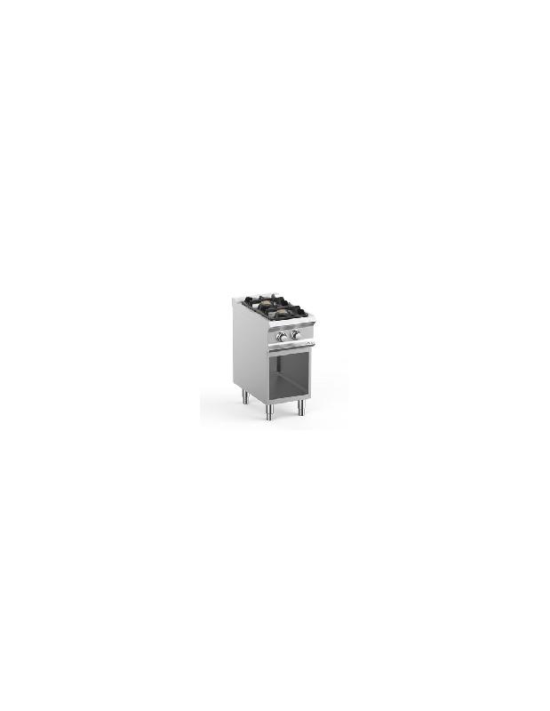 Fourneau 2 feux gaz sur placard ouvert - 5.5 Kw - Acier inoxydable, brûleurs en fonte - DOMINA PRO 700 - MBM_0