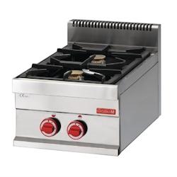 Cuisinière à gaz 2 feux vifs à poser - Gastro M 65/40 PCG - acier inoxydable avec injecteurs butane/propane_0
