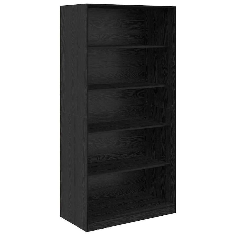Helloshop26 - Armoire de rangement 100 x 50 x 201 cm avec 4 étagères en bois d'ingénierie chêne noir 02_0056112 - noir Bois manufacturé 3000239366615_0