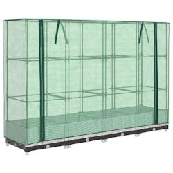 Helloshop26 - Jardinière bac lit surélevé plantes fleurs terrasse jardin surélevée avec housse aspect rotin 160 x 40 x 123 cm blanc 02_0038750 -_0