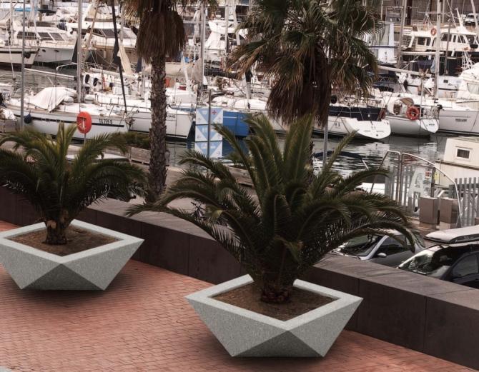 Jardinière en béton design Origami - 120 cm - 250 litres - Ciment Green Seal_0