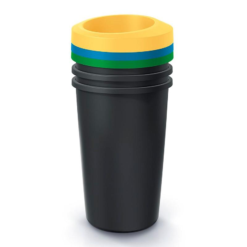 Keden - Compacta R Jeu de 3 Poubelles de Recyclage 45L chacune de couleur Multicolore - multicolore plastique ZA5479_0