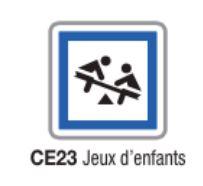 Panneau de signalisation d'indication CE23 - Jeux d'enfants - Formats de 350 à 1500 mm_0