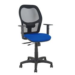 Piqueras y Crespo Silla Alocén traslack malla negra asiento bali azul brazos regulables - bleu multi-matériau 345TKM840B229B10CRN_0