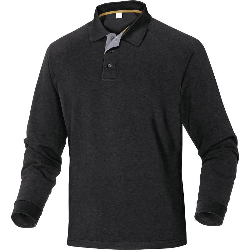 Polo 100% coton - Turino - manches longues avec poignets bord-côte - maille piquée 210 g/m²_0