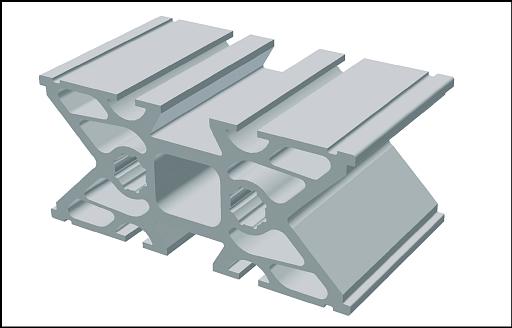 Profilé en alliage d'aluminium anodisé dur SYS1-M - dimensions 60x130 mm - longueur maxi 7,5 m_0