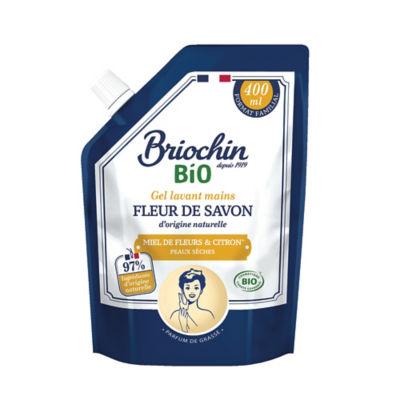 Recharge de savon mains Briochin bio miel de fleurs et citron 400 ml_0