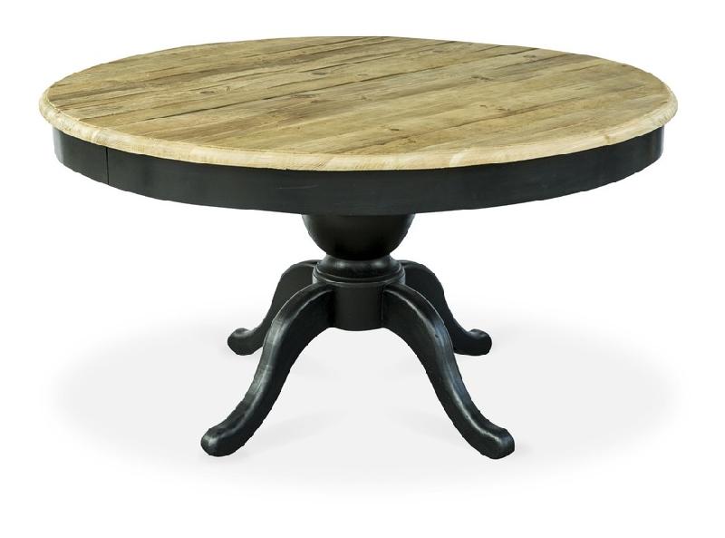 TABLE RONDE EXTENSIBLE EN BOIS MASSIF SIDONIE NOIR - NOIR Comparer les
