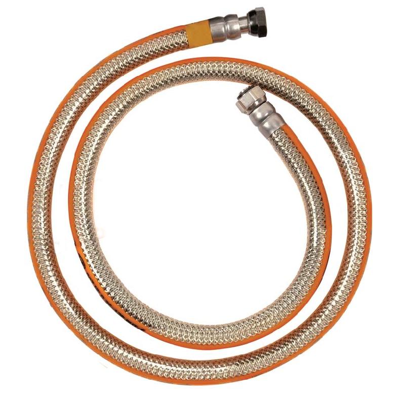 Tuyau gaz inox butane/propane 1,50 m - sécurité en acier inoxydable - TUY4010_0
