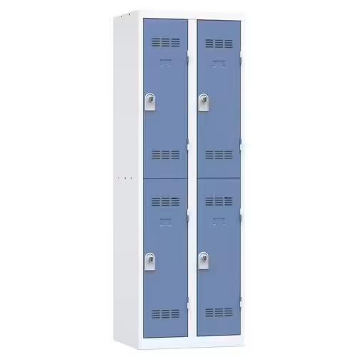 Vestiaire multicases 2 cases par colonne serrure 2 gris clair bleu_0