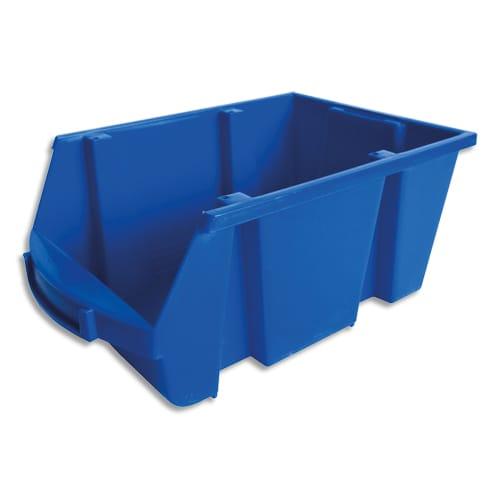 Viso bac de rangement à bec 10l spacy avec porte-étiquette en polypropylène bleu l20 x h15 x p33 cm_0