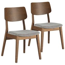 VS Venta-stock Pack de 2 chaises Susi couleur Noyer, bois massif - marron Bois massif I23114_0