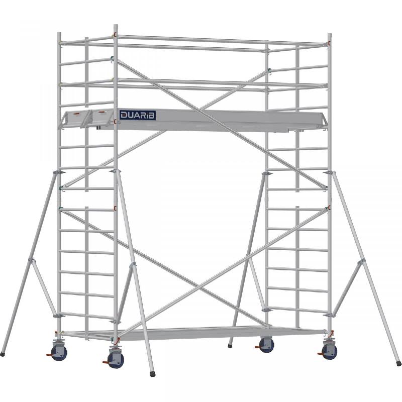 Échafaudage roulant aluminium DOCKER 150 version lisses - Hauteur de travail : 4,90 m - DUARIB - 7230030_0