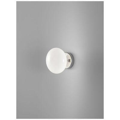 APPLIQUE MURALE DOLCE CHROMÉ ET VERRE BLANC 25W 1XG9 - METAL LUX - 26030102_0