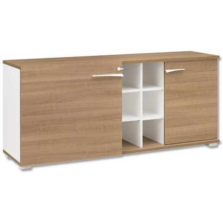 ARMOIRE BASSE DE BUREAU 2 PORTES 6 NICHES XENON MERISIER ITALIEN