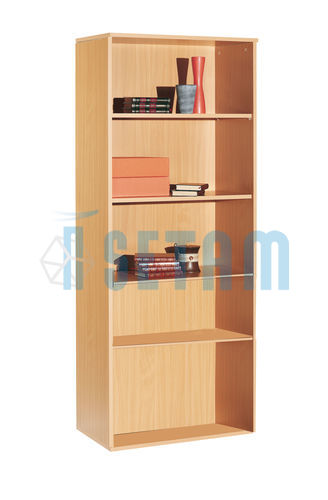 ARMOIRE BUREAU OUVERTE COLORIS HÊTRE HAUT 4 TABLETTES