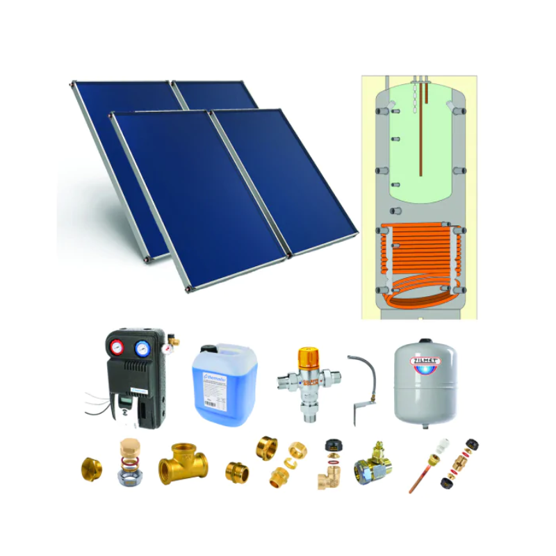 Astrea Pack G - SSC toiture inclinée 4 capteurs solaires, ballon  600L production ECS bain-marie (146L), accessoires - Thermador - PSOLCHECSPMA46_0