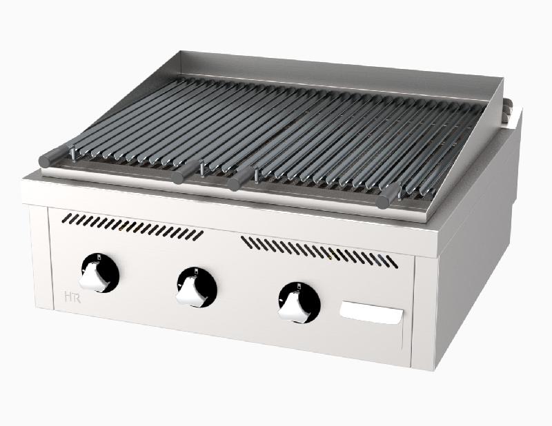 Barbecue à gaz professionnel à poser 800x750x410 mm avec grille en v - B7508S_0