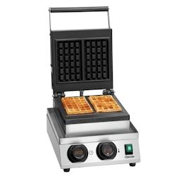 Bartscher Gaufrier inox simple gaufre de Bruxelles (L)160 x (P)100 x (H)32 mm, 1800 W, 220 V - MONO - argenté inox 370271_0