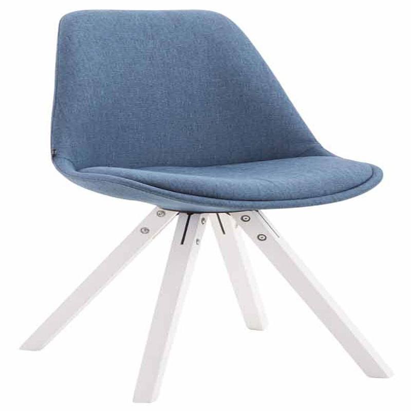 CLP Chaise Toulouse tissu piétement en forme carrée Bleu/Blanc - bleu textile 305242_0