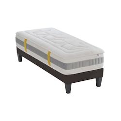 Ensemble  Matelas Mémoire de forme + Sommier Bois 90x190 cm GRAND HOTEL BELLECOUR - blanc Mousse à mémoire de forme 4VP.GH.K15.0919_0