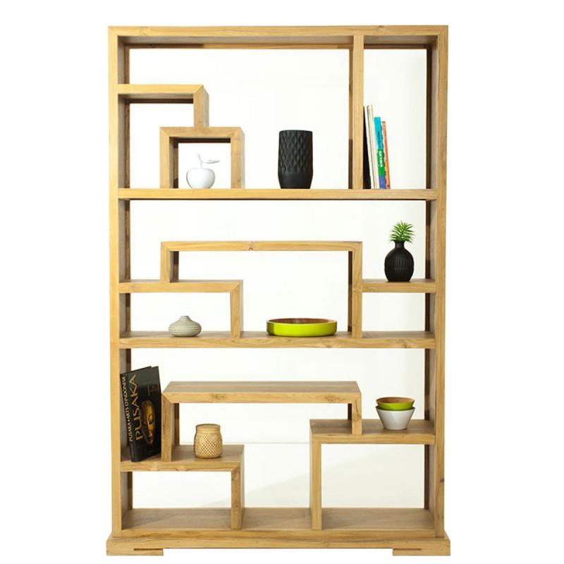 ETAGÈRE DESIGN EN TECK GOLGA 190CM NATUREL - PARIS PRIX_0