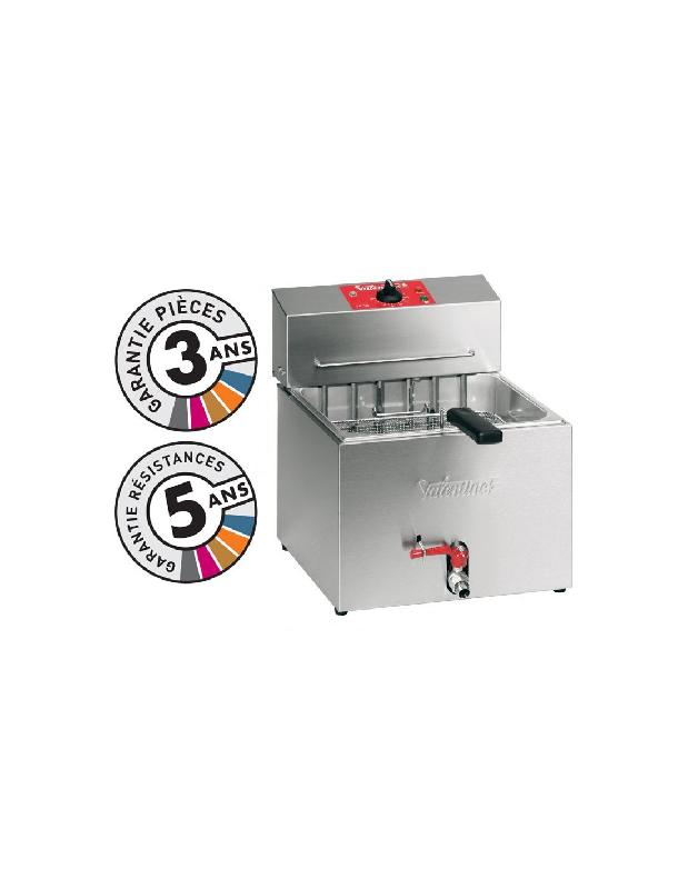 Friteuse électrique - 10 Litres, 1 bac avec vidange, Haute qualité suisse - Valentine_0