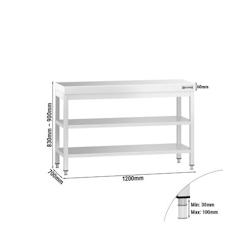 GGM Gastro Tables Inox de Travail Centrales Premium avec 2 étagères - Profondeur 700 mm - ATK127ZB - 4063326275916_0
