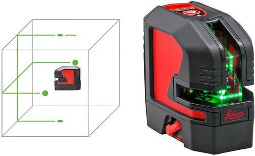 Laser croix 2 lignes et 5 points - vert - 30m - triple alimentation - en mallette - LEILinoL2P5G_0