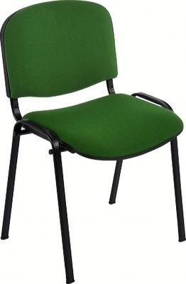 LE LOT DE 5 CHAISES EMPILABLES PRISMO PIÈTEMENT NOIR TISSU VERT_0