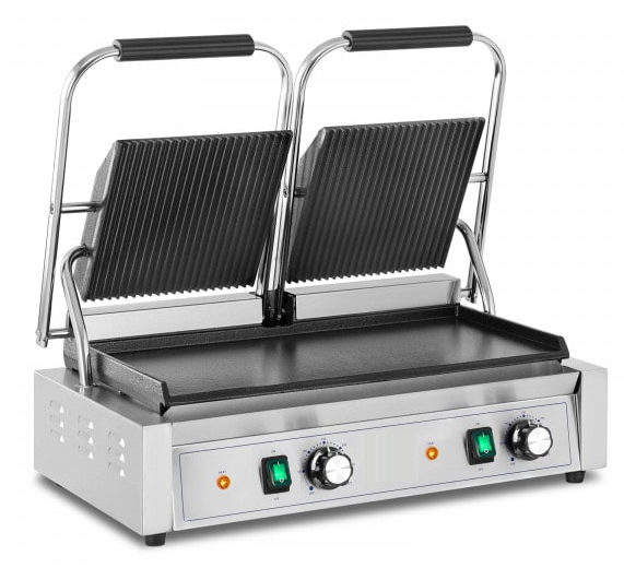 Machine à panini double rainurée et lisse_0