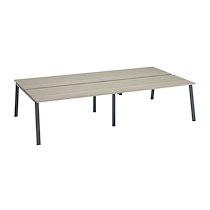 Pôle de 4 bureaux droits chêne gris L 160 x P 80 cm, piétement métal anthracite - Arch_0