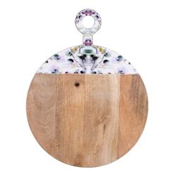 Planche à découper ronde Garden 30,5 cm - Bois de manguier multicolore - Table Passion 40 cm_0