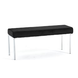 RATTATAN Banc en velours avec structure en métal, assise rembourrée, élégant et confortable, idéal pour chambre, entrée ou salon – CHLOE (Noir_0