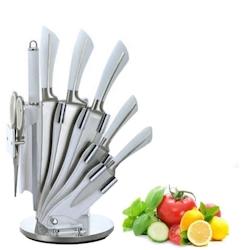 Set de couteaux avec support 8 pièces Blanc Royalty Line RLKSS750 - gris 5407004741321_0